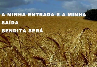 A MINHA ENTRADA E A MINHA
SAÍDA
BENDITA SERÁ
 