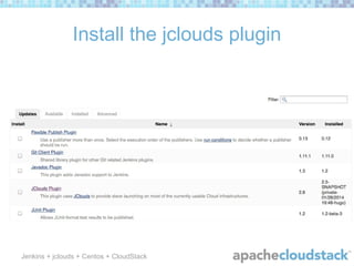 On-demand Continuous Integration with Jenkins, jclouds, and CloudStack ...