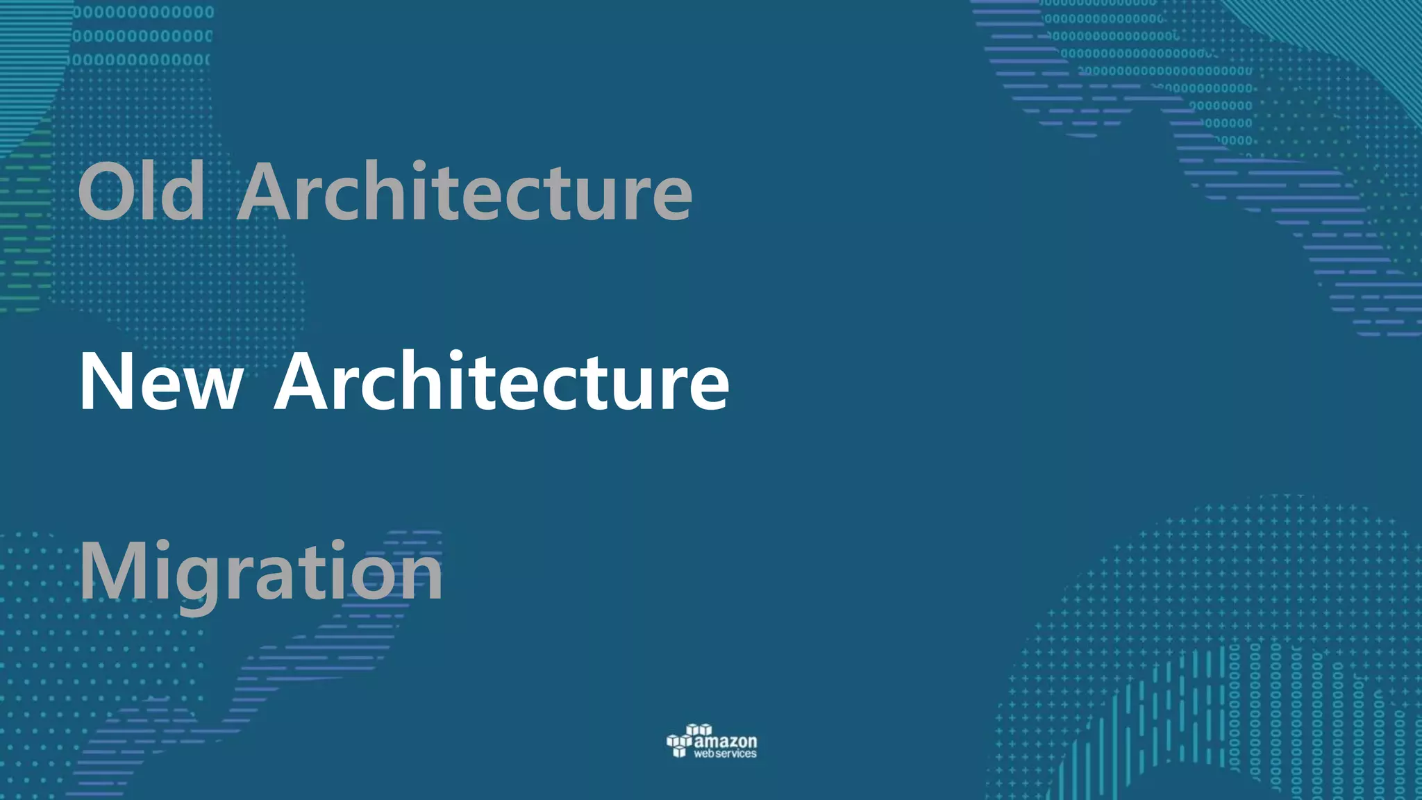 Old Architecture
New Architecture
Migration
 