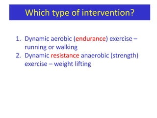 MediatorsAutonomicfunctionalchanges↑ parasympatheticactivityAnti-ischemiceffects↓ myocardial work (↓ BP and HR)Antiarrhythmiceffectsimproved myocardial oxygen supply-demand balance↓ in sympathetic tone and catecholaminerelease↑ ventricularfibrillation duringstrenuousexerciseFletcher et al. Circulation 2002
