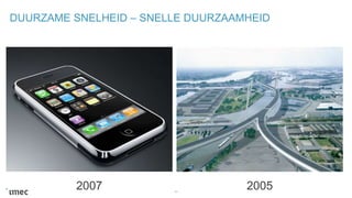 DUURZAME SNELHEID – SNELLE DUURZAAMHEID
11
20052007
 