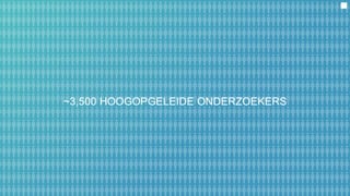 ~3,500 HOOGOPGELEIDE ONDERZOEKERS
 