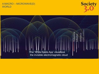 The ‘White Spots App’ visualizes
the invisible electromagnetic cloud
A MACRO – MICROWAVE(D)
WORLD
 