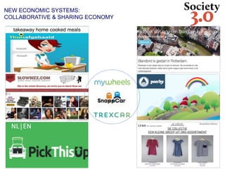 takeaway home cooked meals
NEW ECONOMIC SYSTEMS:
COLLABORATIVE & SHARING ECONOMY
 