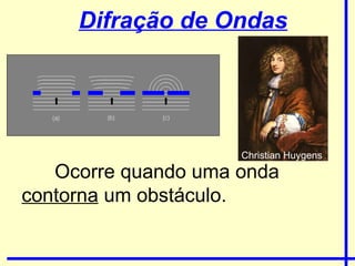 Difração de Ondas Ocorre quando uma onda  contorna  um obstáculo.  Christian Huygens  