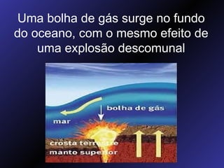 Uma bolha de gás surge no fundo do oceano, com o mesmo efeito de uma explosão descomunal 
