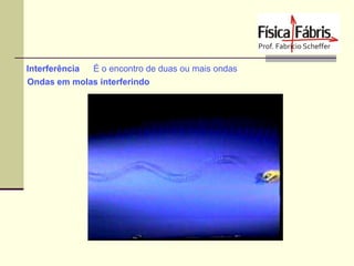 Interferência
É o encontro de duas ou mais ondas
Ondas em molas interferindo

 