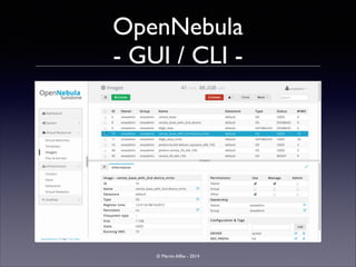OpenNebula	

- GUI / CLI -

© Martin Alfke - 2014

 