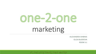 one-2-one marketing Slide 1