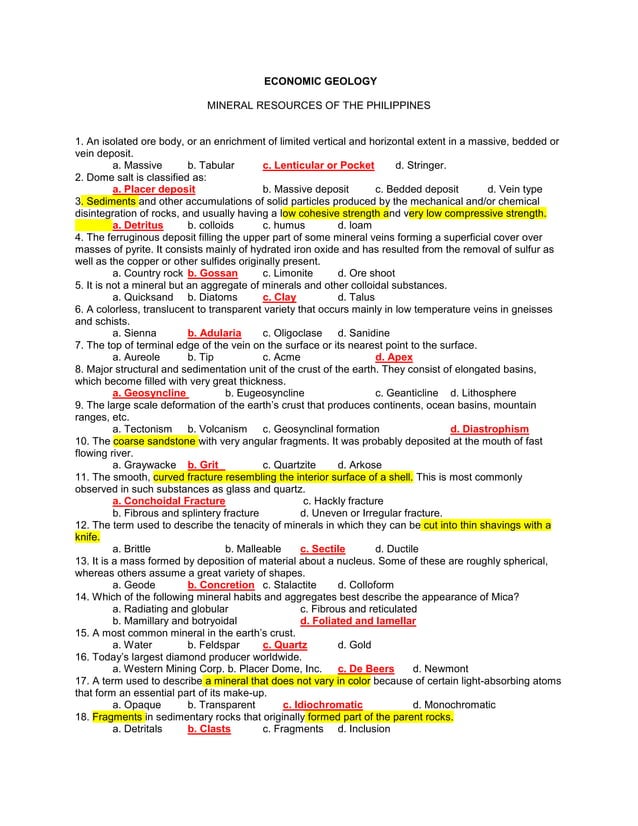 Economic Geology | DOCX | Geology | Science