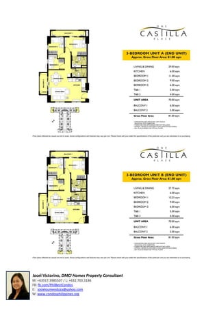 Jocel Victorino, DMCI Homes Property Consultant
M: +63917.3985507 / L: +632.703.3186
FB: fb.com/PhilBestCondos
E: josieloumendoza@yahoo.com
W: www.condosphilippines.org
 