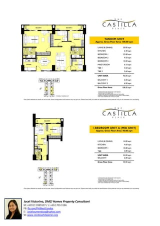 Jocel Victorino, DMCI Homes Property Consultant
M: +63917.3985507 / L: +632.703.3186
FB: fb.com/PhilBestCondos
E: josieloumendoza@yahoo.com
W: www.condosphilippines.org
 