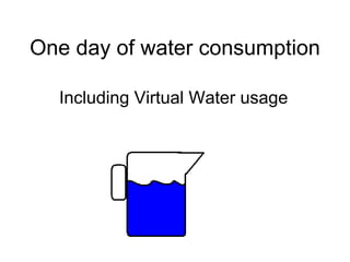 One day of water consumption   Including Virtual Water usage 