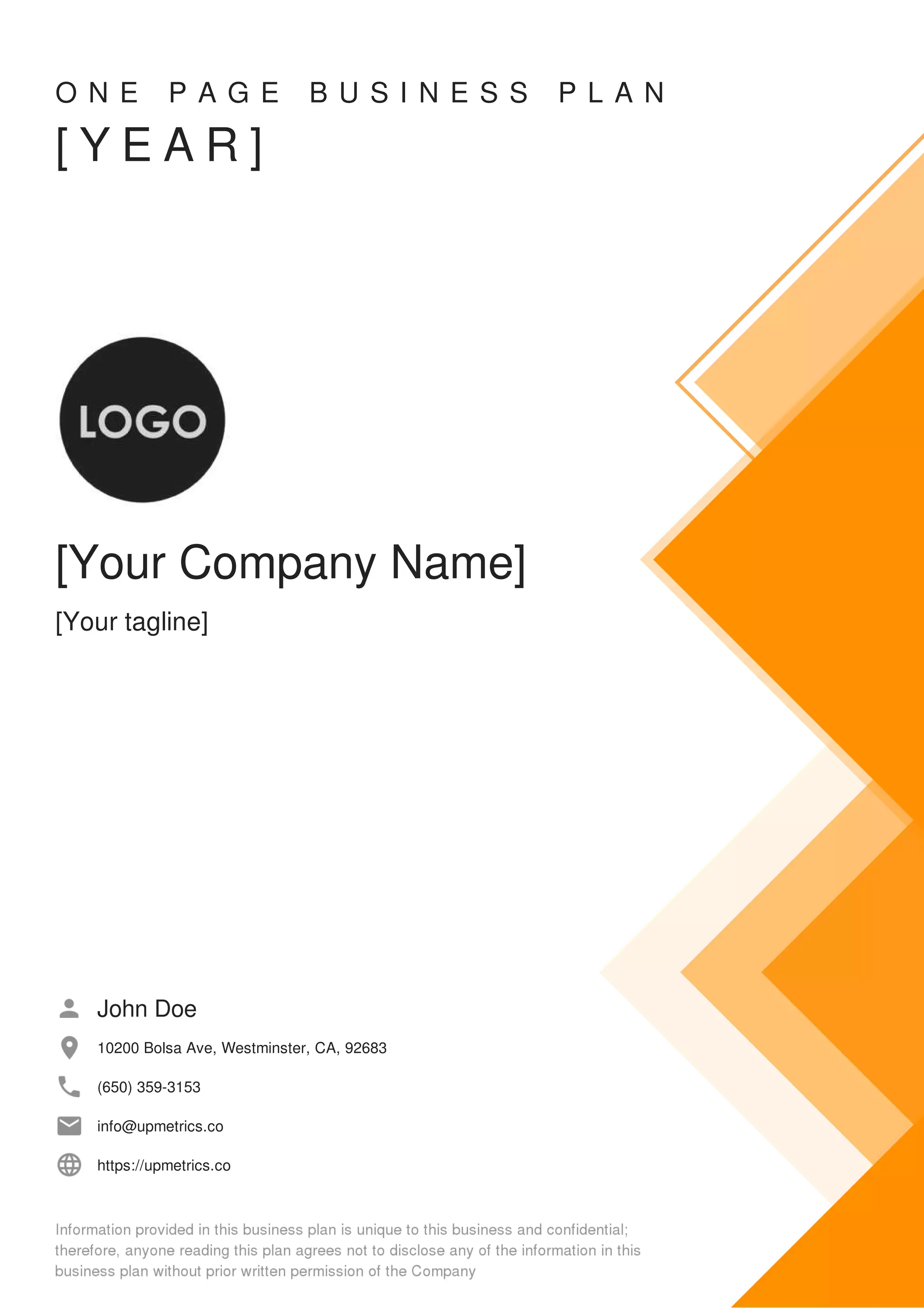 One page business plan Example | PDF