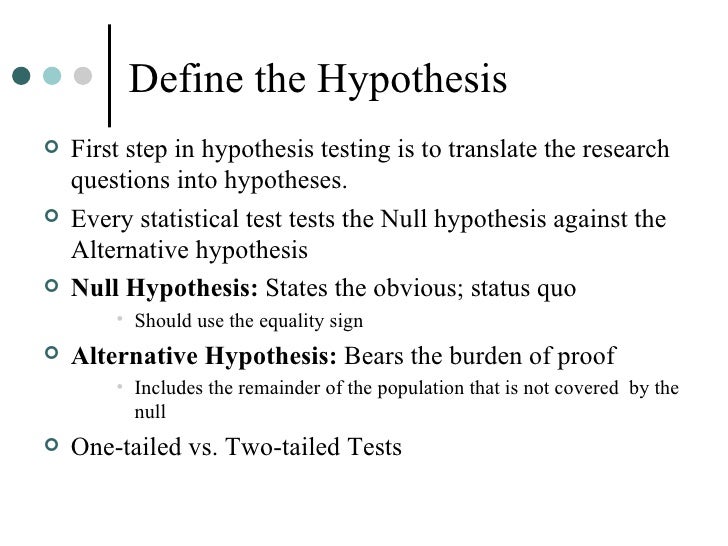 One Sample Hypothesis Tips