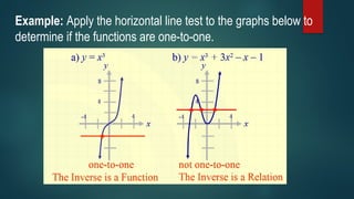 One To One Graph Examples One-to-one and Inverse function and its examples | PPTX
