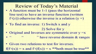 Incerse Geometry Example One-to-one and Inverse function and its examples | PPTX