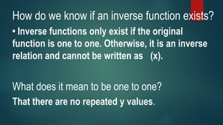 One-to-one and Inverse function and its examples | PPTX
