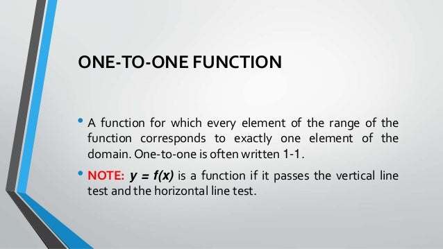 One To One Function Math 11