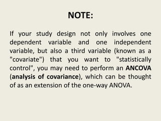 One way anova final ppt. | PPTX