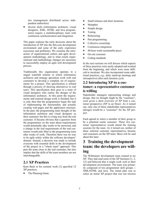 One XP Experience: Introducing Agile (XP) Software Development into a ...