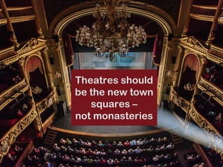 Theatres should
be the new town
squares –
not monasteries
 