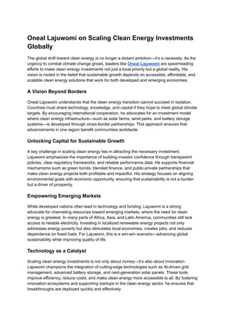 Oneal Lajuwomi on Scaling Clean Energy Investments Globally.pdf