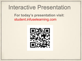 Interactive Presentation
For today’s presentation visit:
student.infuselearning.com
 