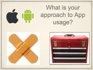 What is your
approach to App
usage?
 