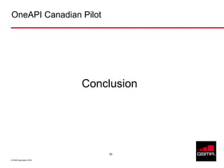 OneAPI Canadian Pilot




                         Conclusion




                             30

© GSM Association 2010
 
