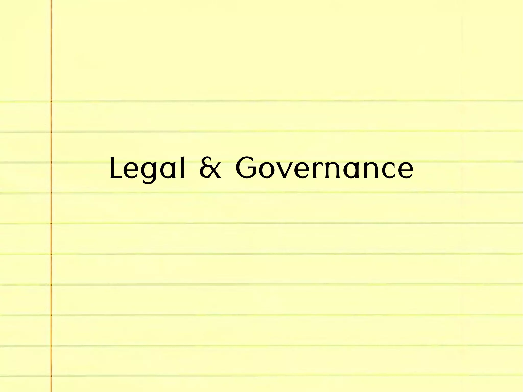 Legal & Governance
 