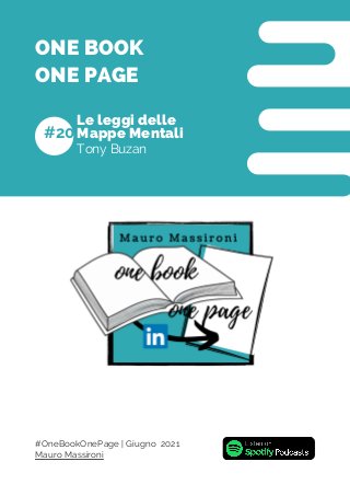 Tony Buzan
Le leggi delle
Mappe Mentali
ONE BOOK
ONE PAGE
#20
Mauro Massironi
#OneBookOnePage | Giugno 2021
 
