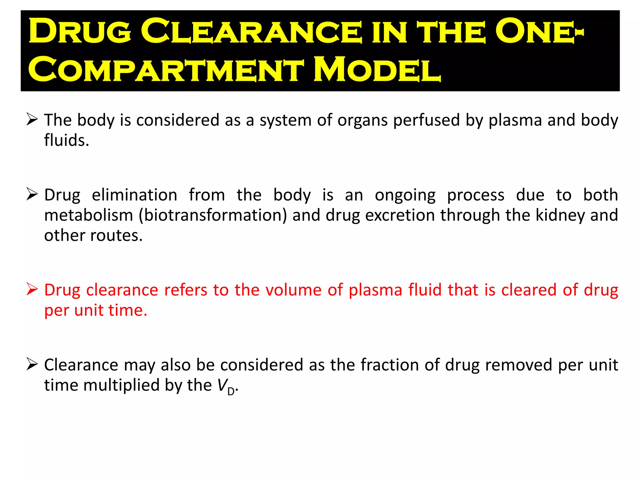 Pharmacokinetics / Biopharmaceutics - One compartment model IV bolus | PDF