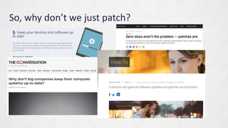 So, why dont we just patch?
4
 