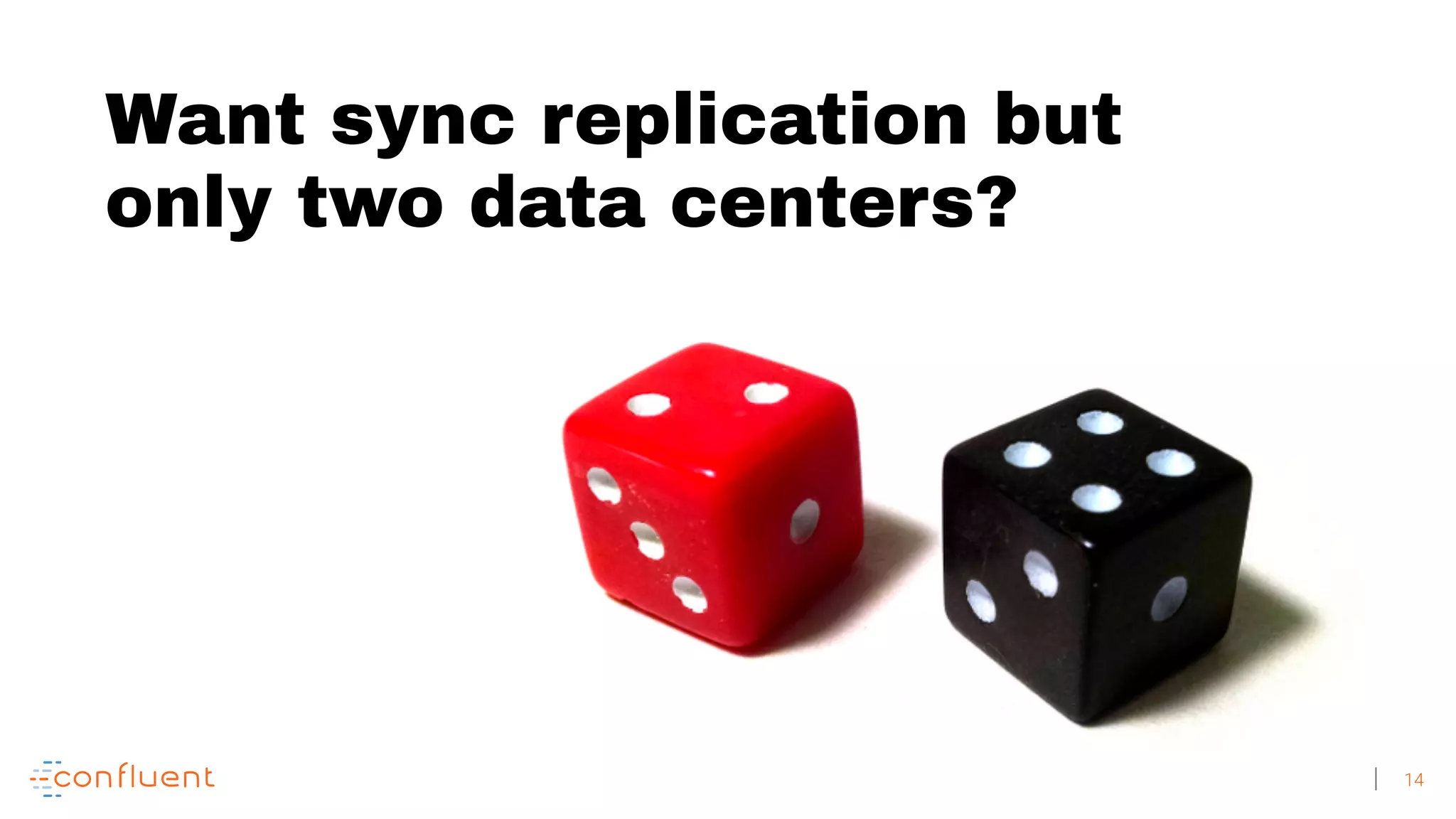 14 Want sync replication but only two data centers? 