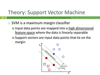 102
 z
z
Theory: Support Vector Machine
 Multiclass SVM
 Extended using one-versus-rest approach
 Then transform int...