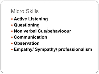 One day couselling training among T