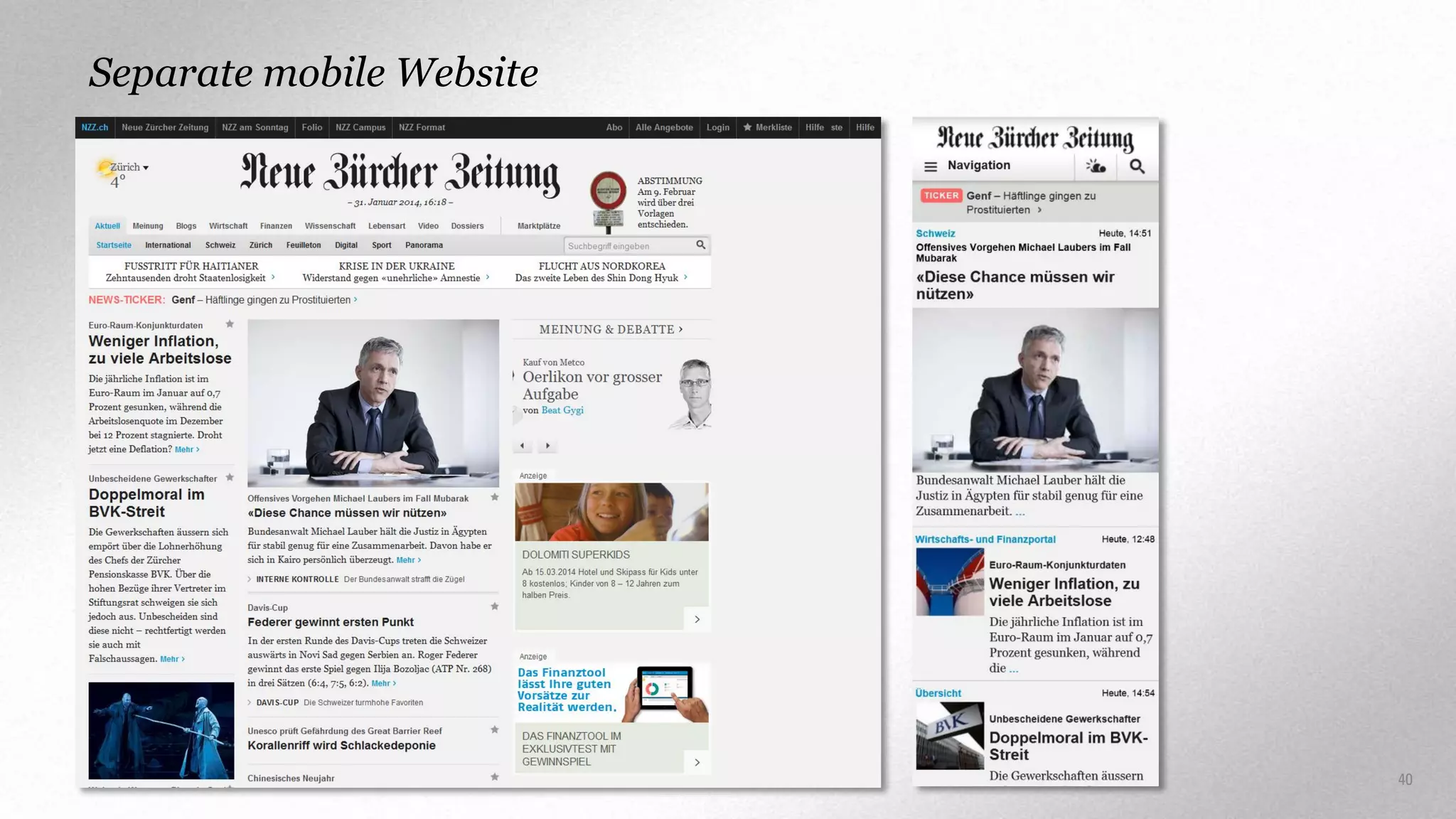 Separate mobile Website

40

 