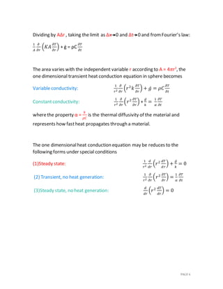 One dimensional heat conduction equation | DOCX