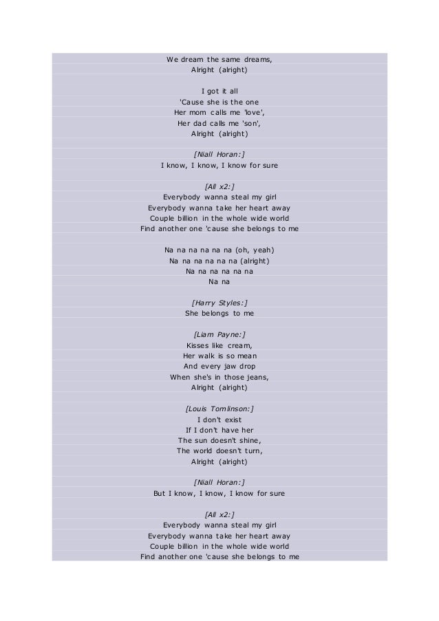 Lyrics song with my girl The Temptations