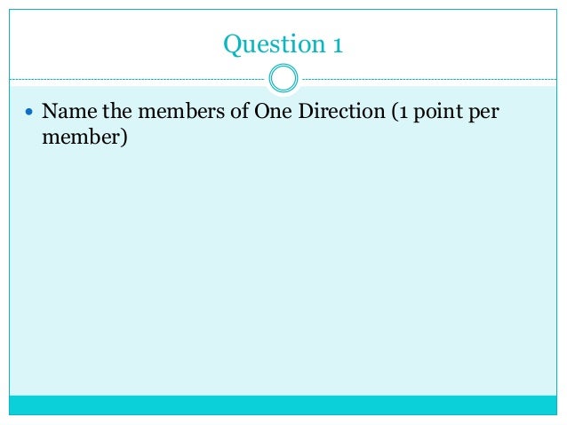 One Direction Trivia Quiz