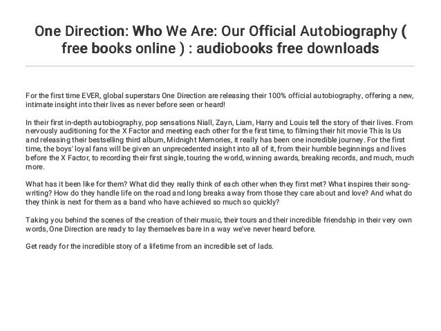 One Direction Who We Are Our Official Autobiography Free - 