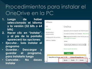 1. Luego de haber
seleccionado el idioma
y la versión (32 bits o 64
bits)
2. Hacer clic en “instalar”,
y al pie de la pantalla
aparecerá las opciones:
• Ejecutar.- Solo instalar el
programa
• Guardar.- Descargar y
guardar el programa,
para instalarlo luego
• Cancelar.- No deseo
instalar
 