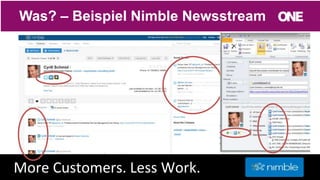 12
Was? – Beispiel Nimble Newsstream
More Customers. Less Work.
-
 