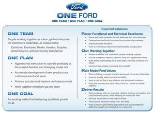 One Ford Strategy