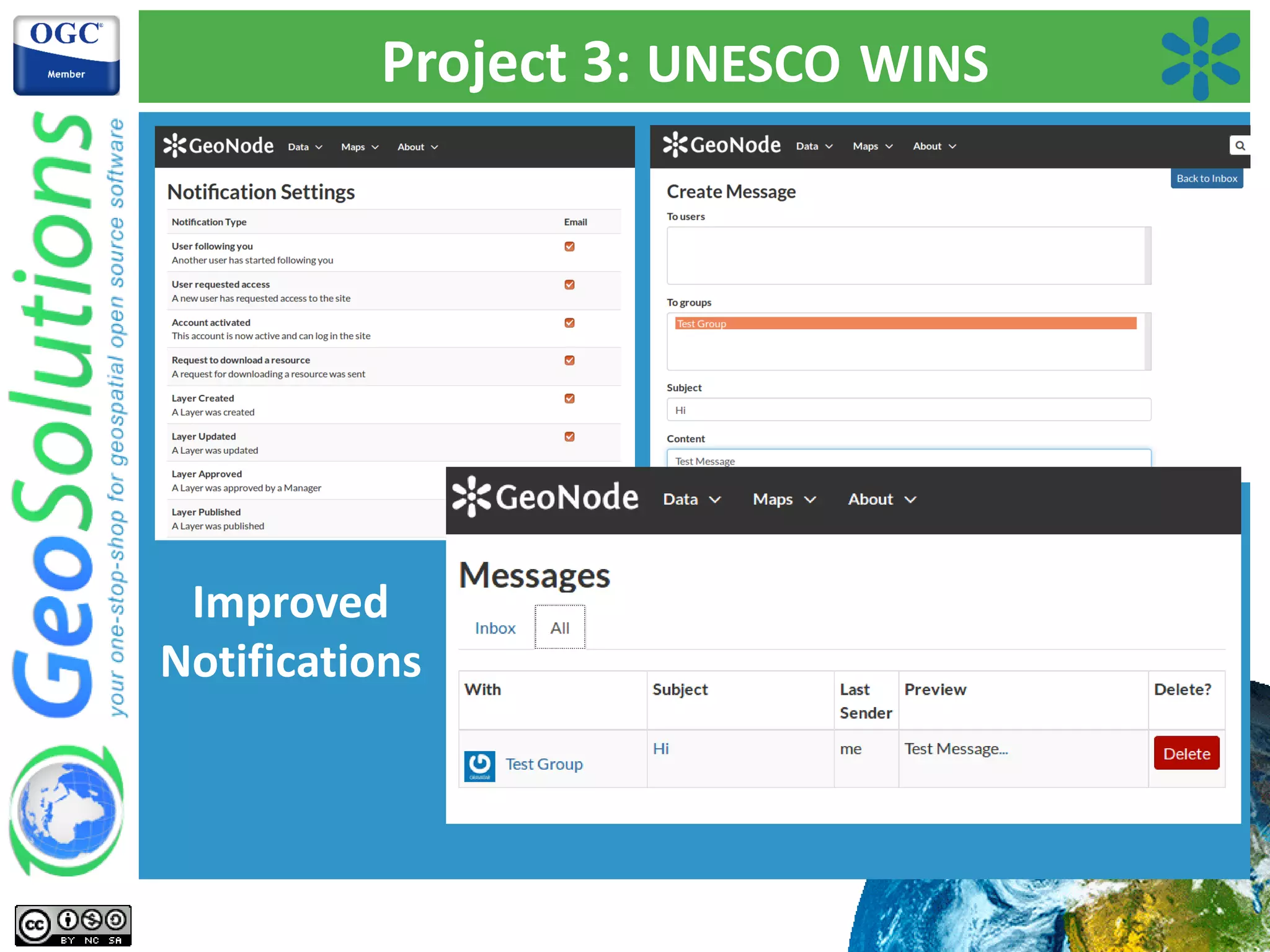 Project 3: UNESCO WINS
Improved
Notifications
 