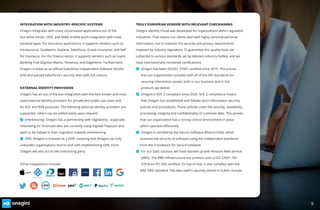 9
INTEGRATION WITH INDUSTRY-SPECIFIC SYSTEMS
Onegini integrates with many cloud-based applications out of the
box while OAuth, OIDC and SAML enable quick integration with most
backend apps. For insurance applications, it supports vendors such as
Intrasurance, Guidewire, Keylane, Salesforce, Oracle Insurance, and SAP
for Insurance. For the finance sector, it supports vendors such as Sopra
Banking, Five Degrees Matrix, Temenos, and EdgeVerve. Furthermore,
Onegini is listed as an official Salesforce Independent Software Vendor
(ISV) and passed Salesforce’s security tests with full colours.
EXTERNAL IDENTITY PROVIDERS
Onegini has an out of the box integration with the best known and most
used external identity providers for private and public use cases and
for B2C and B2B purposes. The following external identity providers are
supported, others can be added easily upon request:
eHerkenning: Onegini has a partnership with Digidentity - especially
interesting for financials who are currently using Digitaal Paspoort and
want to be helped in their migration towards eHerkenning
iDIN: Onegini is licensed as a DISP, meaning that Onegini can fully
unburden organisations ‘end to end’ with implementing iDIN, since
Onegini will also act as the contracting party.
Other integrations include:
TRULY EUROPEAN VENDOR WITH RELEVANT CHECKMARKS
Onegini Identity Cloud was developed for organizations within regulated
industries. That means our clients deal with highly sensitive personal
information, not to mention the security and privacy requirements
imposed by industry regulators. To guarantee this quality level, we
subscribe to various standards set by relevant industry bodies, and we
have internationally renowned certifications.
Onegini has been ISO/IEC 27001 certified since 2019. This proves
that our organization complies with all of the ISO standards for
securing information assets, both in our business and in the
products we deliver.
Onegini is SOC 2 compliant since 2020. SOC 2 compliance means
that Onegini has established and follows strict information security
policies and procedures. These policies cover the security, availability,
processing, integrity and confidentiality of customer data. This proves
that our organization has a strong control environment in place
which operates effectively.
Onegini is certified by the Secure Software Alliance (SSA), which
assesses the security of software using the independent standards
from the Framework for Secure Software.
For our SaaS solution, we have teamed up with Amazon Web Service
(AWS). The AWS infrastructure our product uses is ISO 27001, ISO
27018 en PCI DSS certified. On top of that, it also complies with the
ISAE 3402 standard. The data itself is securely stored in Dublin, Europe.
 