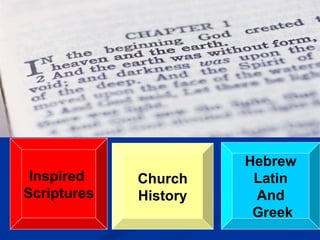Inspired  Scriptures Church History Hebrew  Latin And Greek 