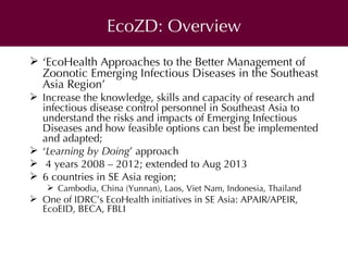 One Health approaches to prevent and control zoonoses