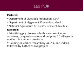 One Health approaches to prevent and control zoonoses